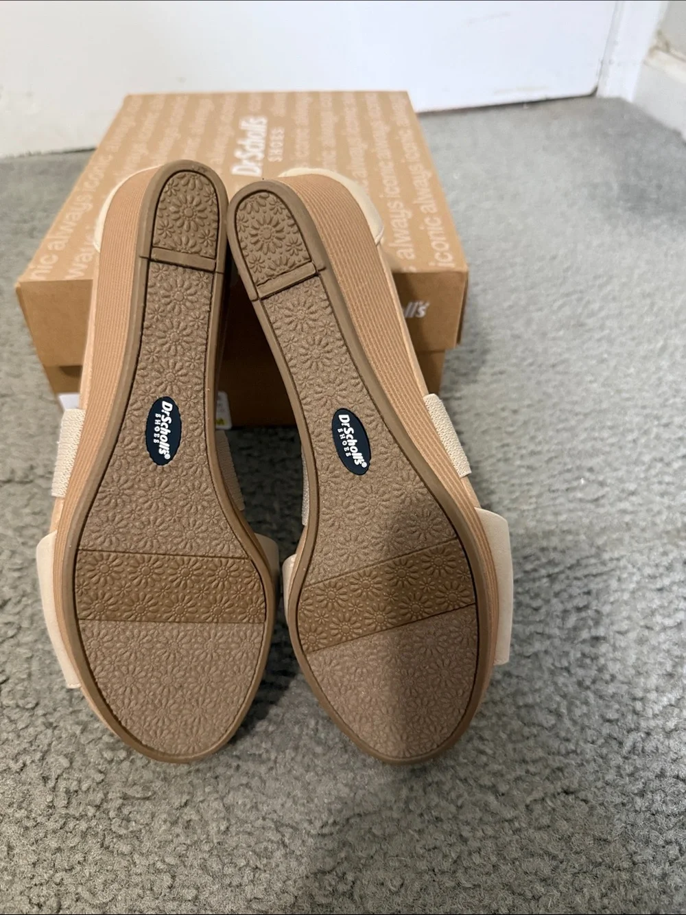 Dr. Scholl's Neutral Beige Crisscross Wedge Sandals
